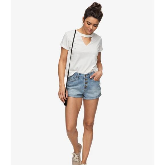 Roxy Button Fly High Rise Shorts Size 28 - Picture 9 of 10